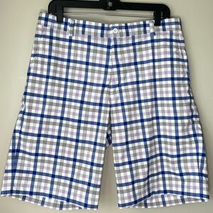 Nike Golf Men's (Actual Size 35) Colorful Plaid DRI-FIT 11'' Shorts- MINOR FLAW